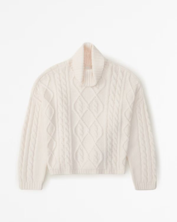 Women's Cable Wedge Turtleneck Sweater | Women's Tops | Abercrombie.com | Abercrombie & Fitch (US)