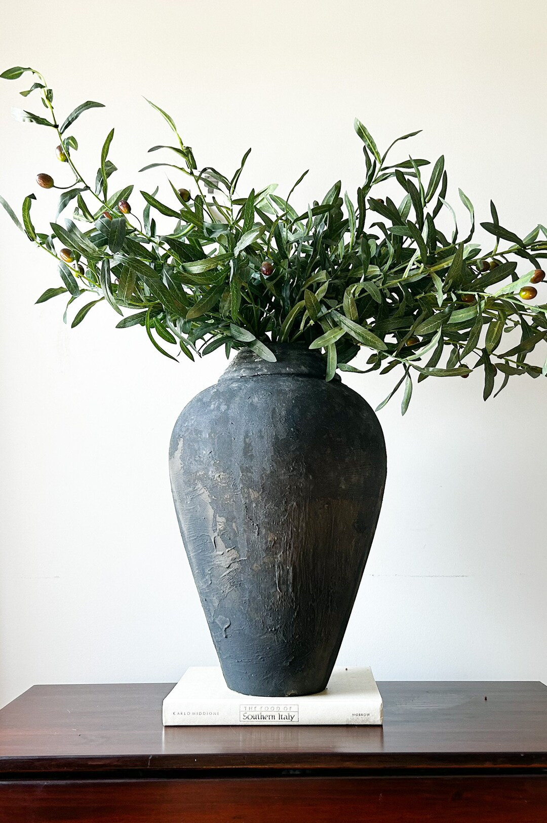 Large vase, black Rustic floor vase, dark primitive vase, Stone textured vase, Rustic Vintage Dis... | Etsy (CAD)