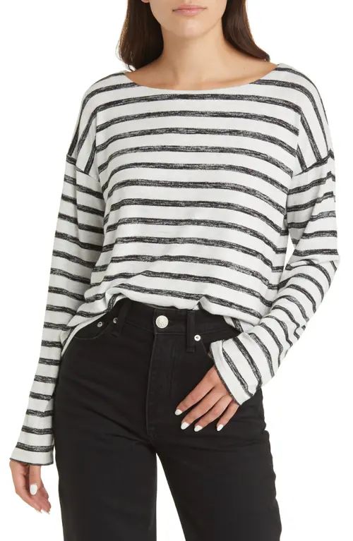 rag & bone Stripe Sweater in Greymult at Nordstrom, Size Xx-Small | Nordstrom