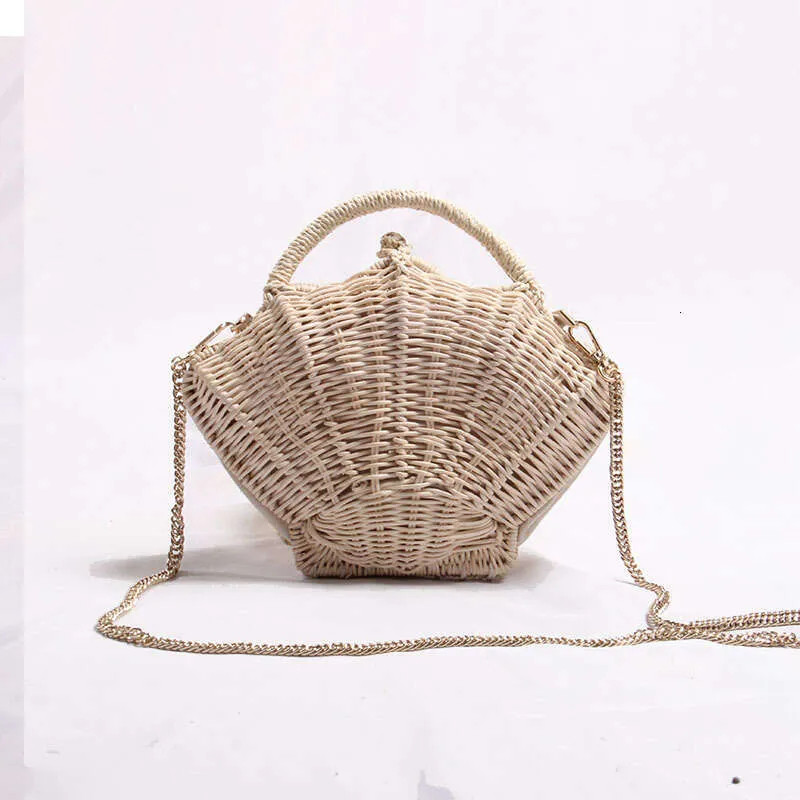 2024 New Shell-Shaped Chain Small Messenger Bag Rattan Woven Ins Shoulder Portable Beach Vacation... | DHGate