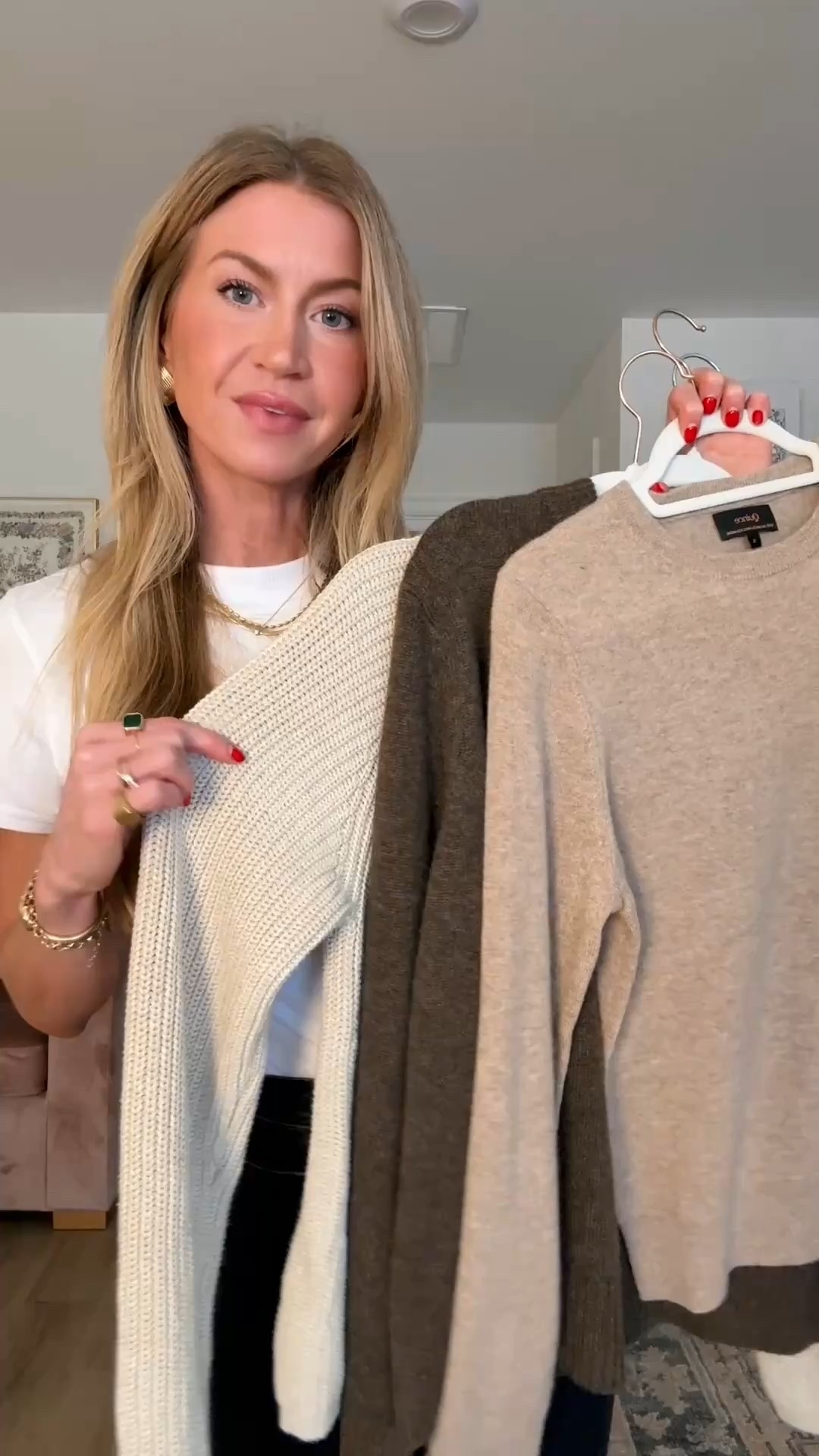 I love the quality and price point of @onequince sweaters. So many affordable, beautiful options. # QuincePartner

Sweater 1 Mongolian Cashmere Crewneck: runs TTS, wearing a S
Sweater 2 Mongolian Cashmere Oversized Crewneck: runs oversized, wearing a S
Sweater 3 Organic Cotton Fisherman Crew: runs small, I recommend sizing up 2 sizes

# LTKseasonal # LTKstyletips

#LTKmomlife