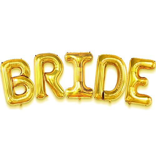 KatchOn Giant Bride Balloons - Gold, 40 Inch | Bachelorette Party Decorations for Bridal Shower | Amazon (US)
