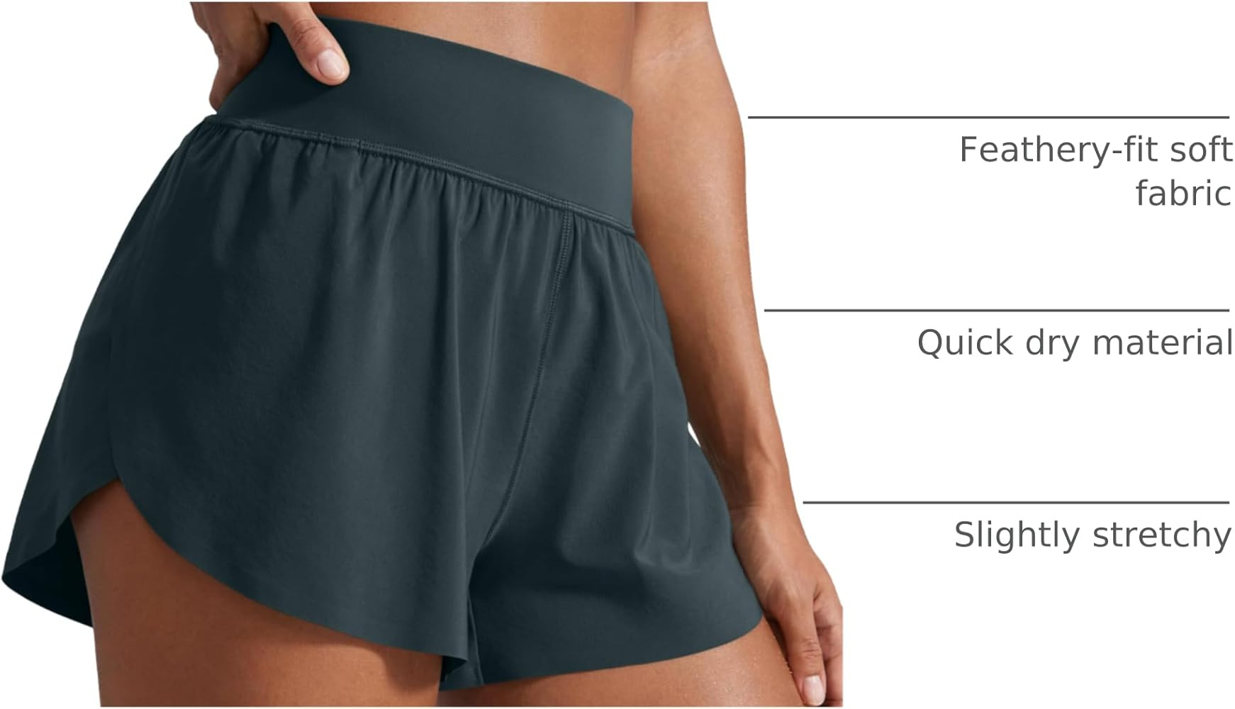 CRZ YOGA High Waisted Dolphin Athletic Running Shorts for Women 3" High Split Comfy Mesh Liner fo... | Amazon (US)