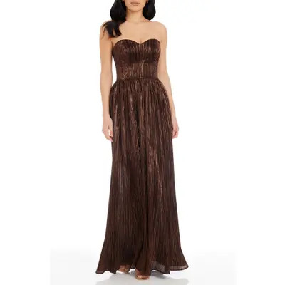Dress the Population Audrina Strapless Gown in Lavender at Nordstrom, Size Medium | Nordstrom