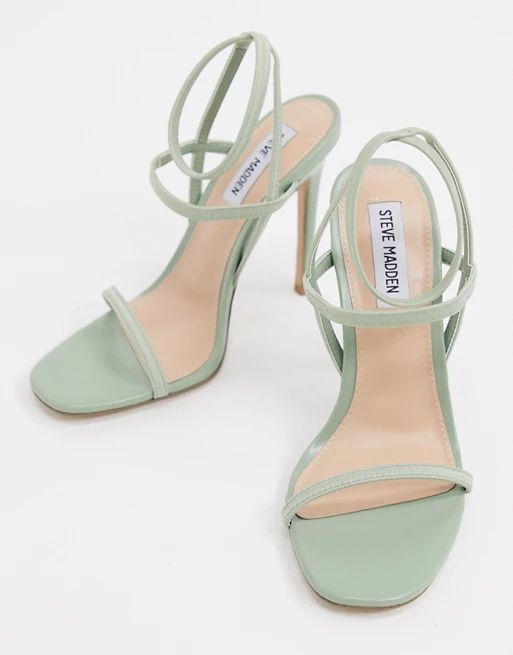 Steve Madden Nectur strappy heeled sandal in mint | ASOS (Global)