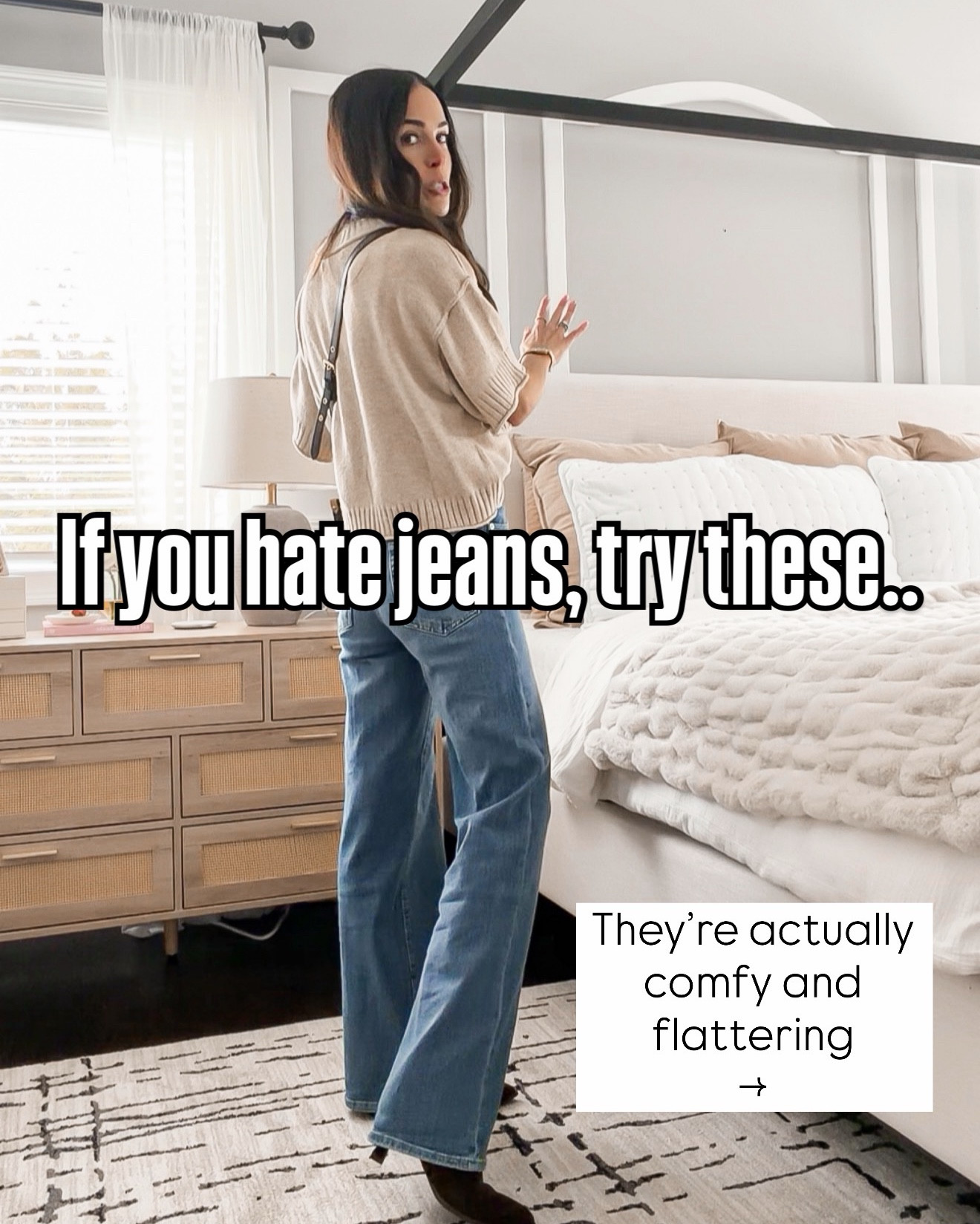 If you hate jeans… try these 😅
These are the styles I keep recommending because they’re actually comfortable and flattering — not stiff, not trendy in a way you’ll regret.

Wide leg, straight leg, bowed straight, budget finds…
There’s something here for every denim mood (and every price point).

💬Comment “TRY” and I’ll send all the links 
🔗

#LTKmomlife #LTKOver40 #LTKSeasonal