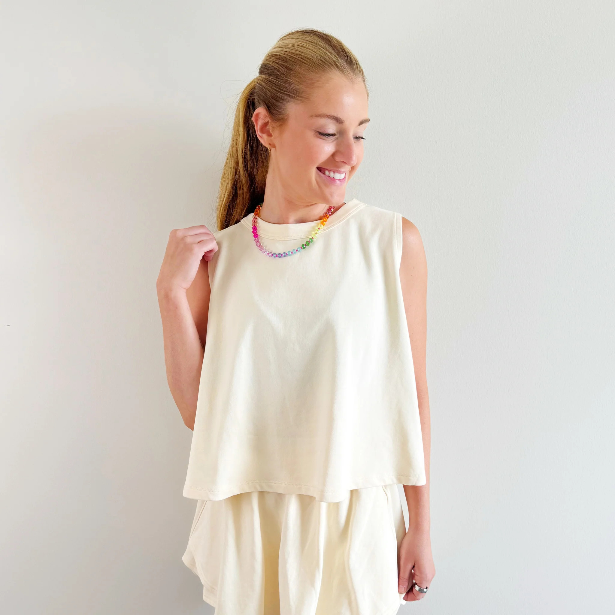 Ivory Flowy Tank | Poppy & Pine