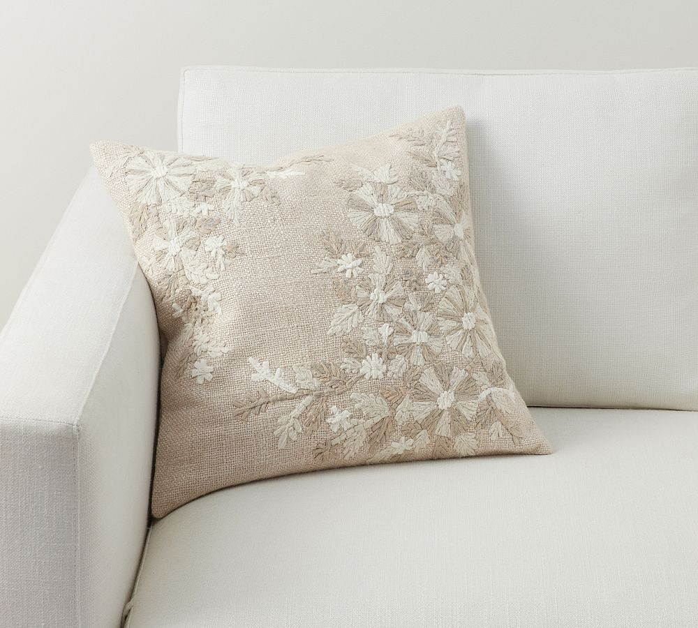 Deepika Padukone Embroidered Pillow - Neutral | Pottery Barn (US)