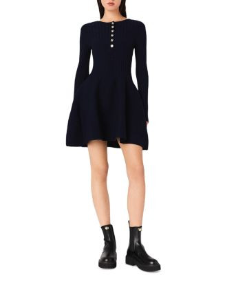 Maje Knit Dress with Flared Skirt | Bloomingdale's Women | Bloomingdale's (AU)