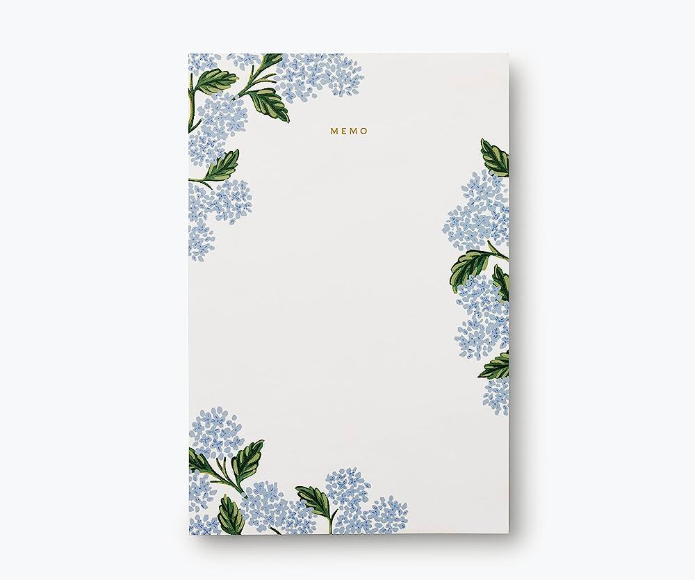 RIFLE PAPER CO. Hydrangea Large Memo Notepad, 65 Tear-Off Pages, Featuring Graceful, Blooming Hyd... | Amazon (US)