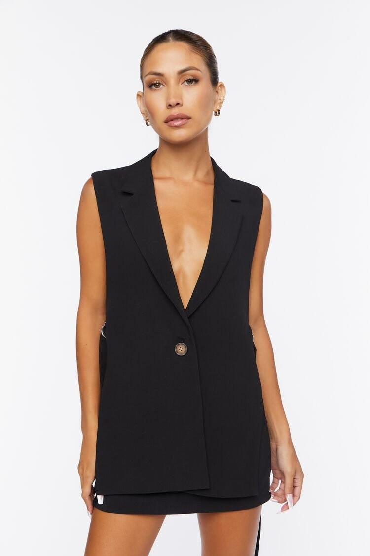 Notched Button-Front Blazer Vest | Forever 21 | Forever 21 (US)