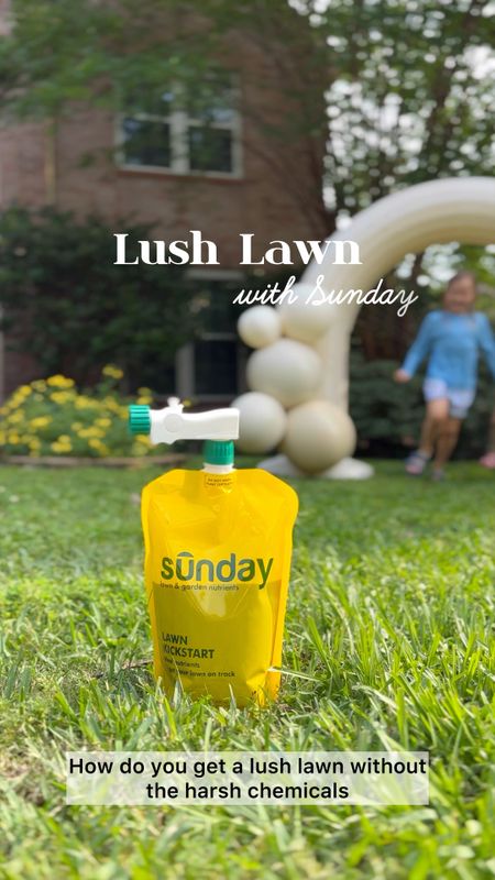 How do we get a lush lawn without the harsh chemicals? We use @getsunday Lawn Kickstart Liquid lawn fertilizer because of its commitment to being sustainable with zero pesticides in the nutrient pouches, ensuring that while we nourish your lawn, we’re also taking a step towards a more environmentally friendly approach to gardening. Sunday designs products with safety in mind and the absence of pesticides means that our lawn is kid and pet friendly. #Sundaypartner 

Sunday’s convenient pouch attaches simply to a water hose and is applied in less than 15 minutes.  Whether you're looking to revive a tired lawn and boost growth or maintain the health and build strength of an already thriving outdoor space, get it @Walmart and give your lawn a Sunday Kickstart! 

#lawncare #outdoorliving #yard #lawnandgarden #garden #walmart #landscaping #homeexterior 



#LTKVideo #LTKFindsUnder50 #LTKHome
