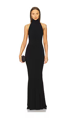 Norma Kamali Halter Fishtail Gown in Black from Revolve.com | Revolve Clothing (Global)