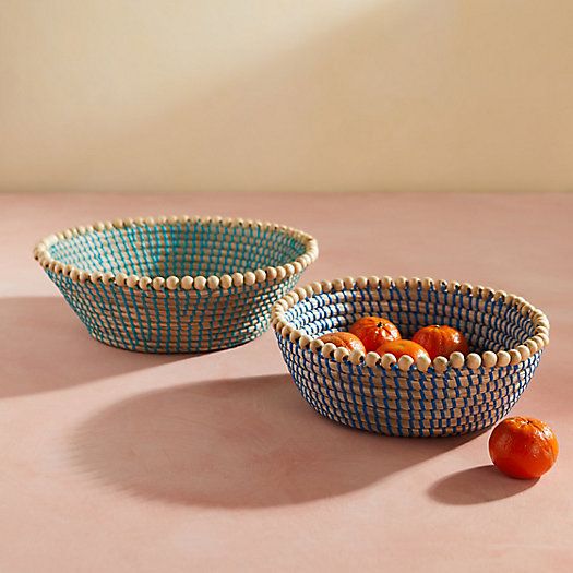 Woven Basket with Beaded Rim | Terrain