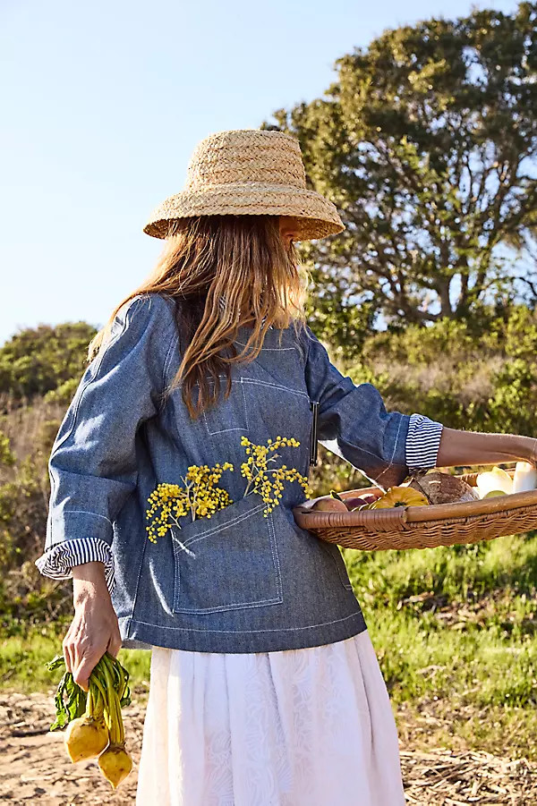 Terrain x Of Dress Gardening Smock, Denim Herringbone Top | Anthropologie (US)