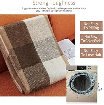 Farridoro Wool Fringe Throw Blanket 51inches with 67inches Decorative All Season Use Sofa Couch C... | Amazon (US)