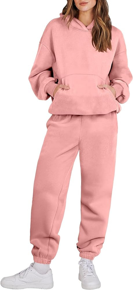 ANRABESS Womens 2 Piece Outfits Lounge Hoodie Oversized Sweatshirt Jogger Sweatpants Y2K Tracksui... | Amazon (US)