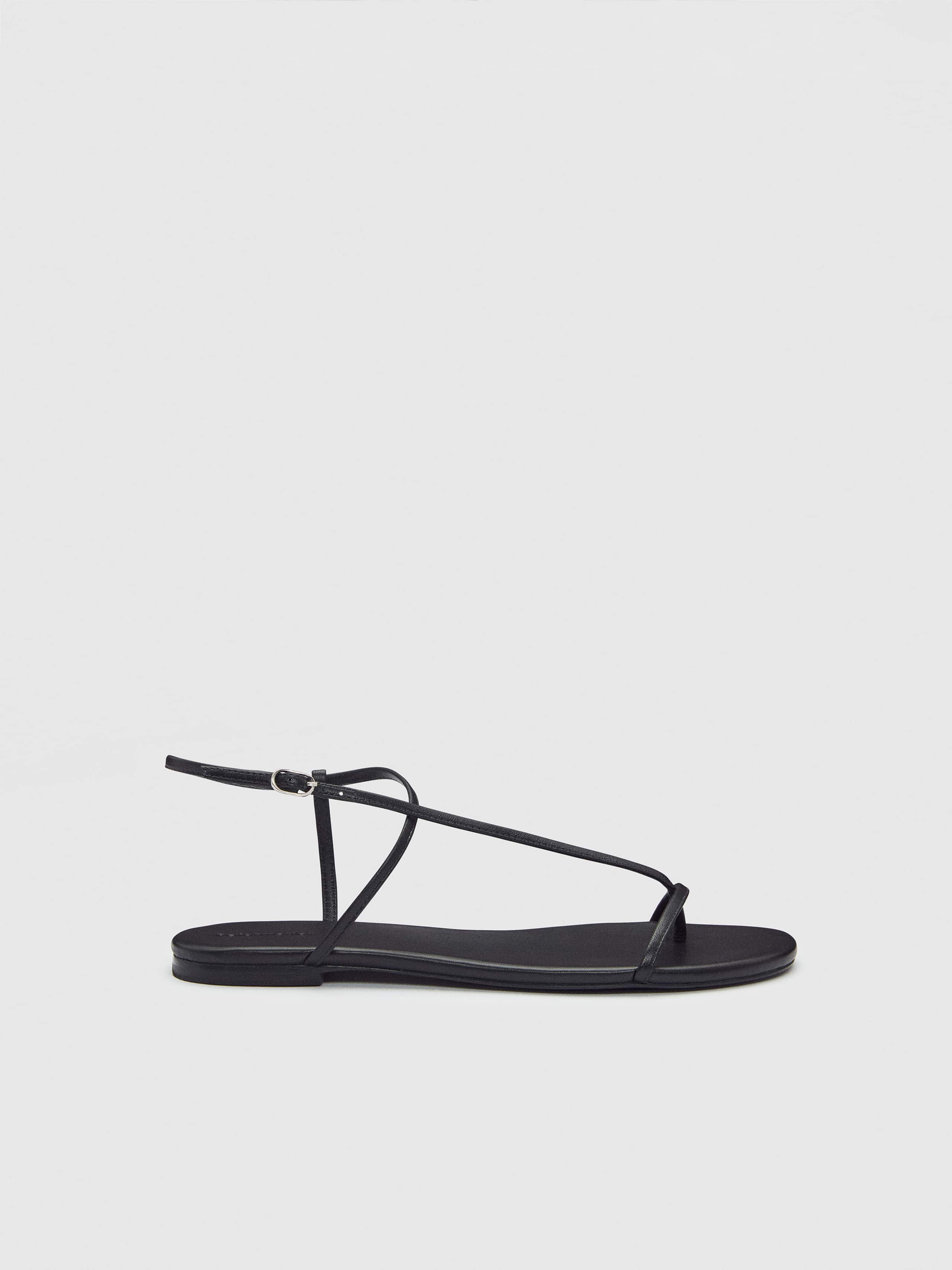 Reformation Pina Flat Sandal Black Leather 8 | Reformation (Global)