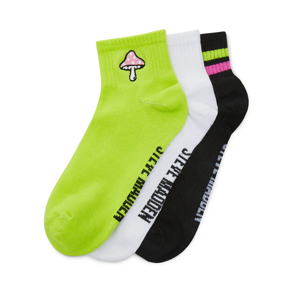 MUSHROOM ANKLET SOCKS GREEN MULTI | Steve Madden (US)