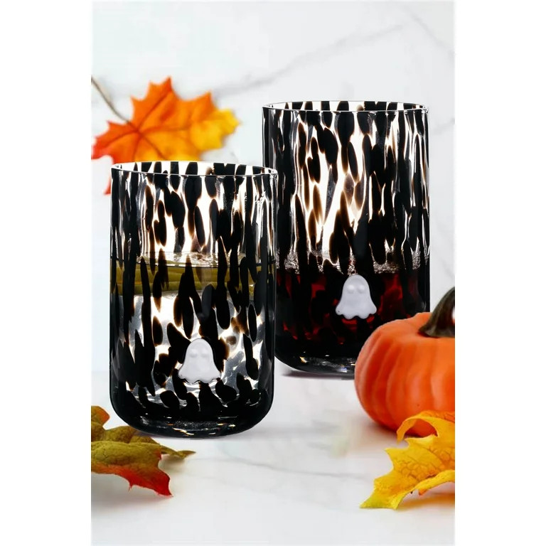 Way to Celebrate 12 fl oz Halloween Ghosts Charm Drinking Glass, Set of 2 | Walmart (US)
