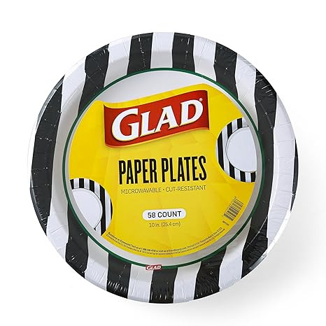 Glad Everyday Round Disposable Paper Plates with Referee Football Design | Cut-Resistant, Microwa... | Amazon (US)