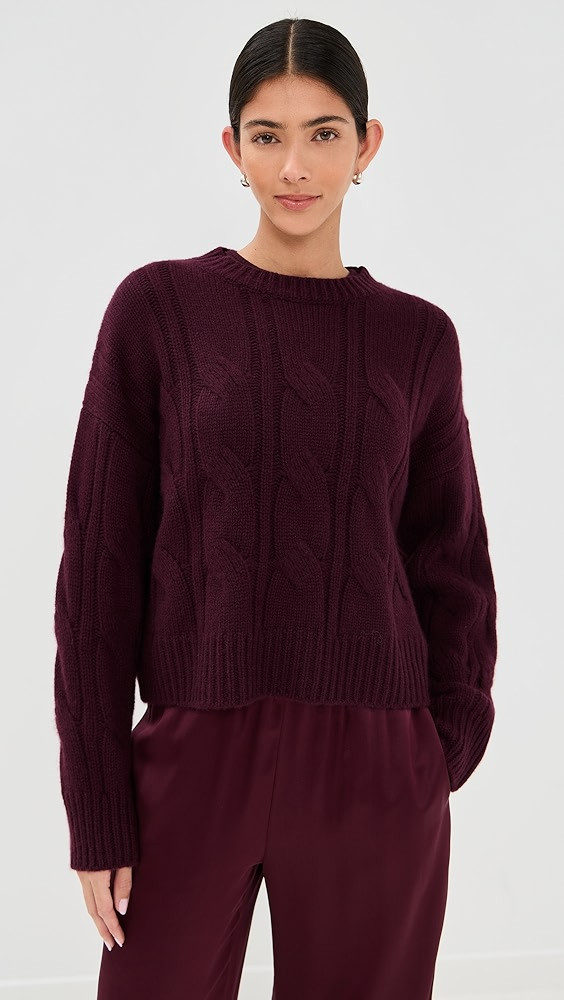 Tristan Cashmere Cable Knit Crewneck Pullover | Shopbop