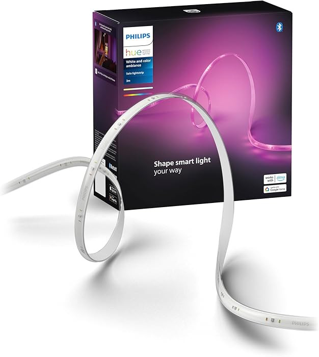 PHILIPS Hue Indoor 10 Ft Smart RGBWW LED Solo Lightstrip Base Kit, 1 Pack, Control with Hue App, ... | Amazon (US)