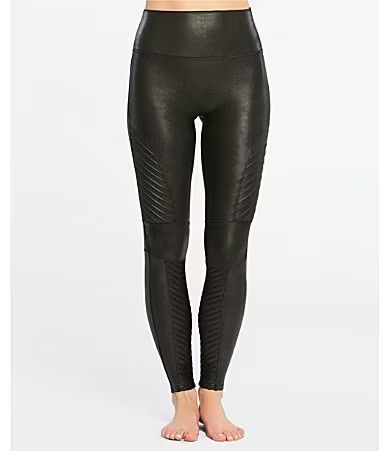 Spanx Faux-Leather Moto Leggings - L | Dillards