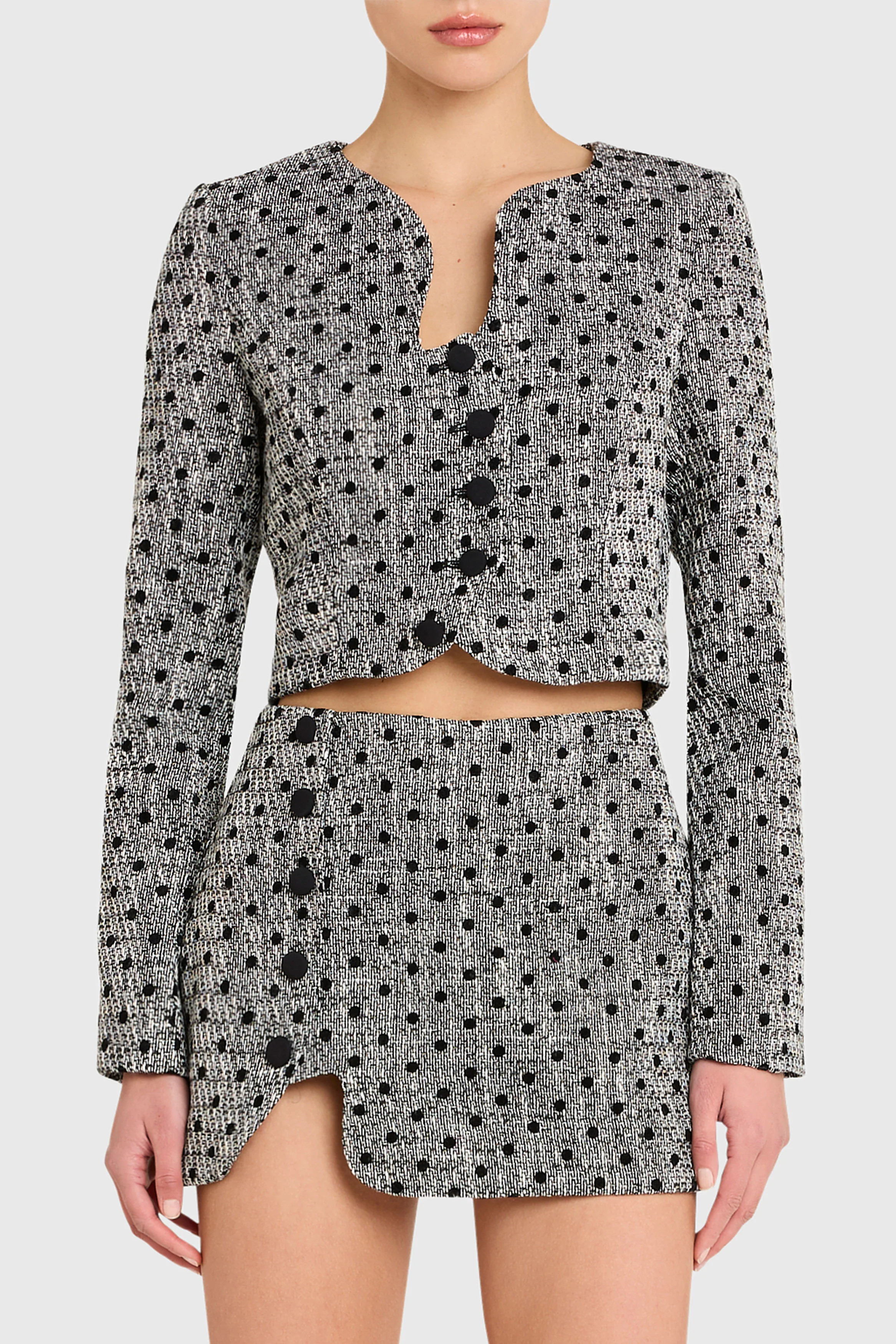 Puzzle Jacket in Polka Dot Tweed | Amanda Uprichard