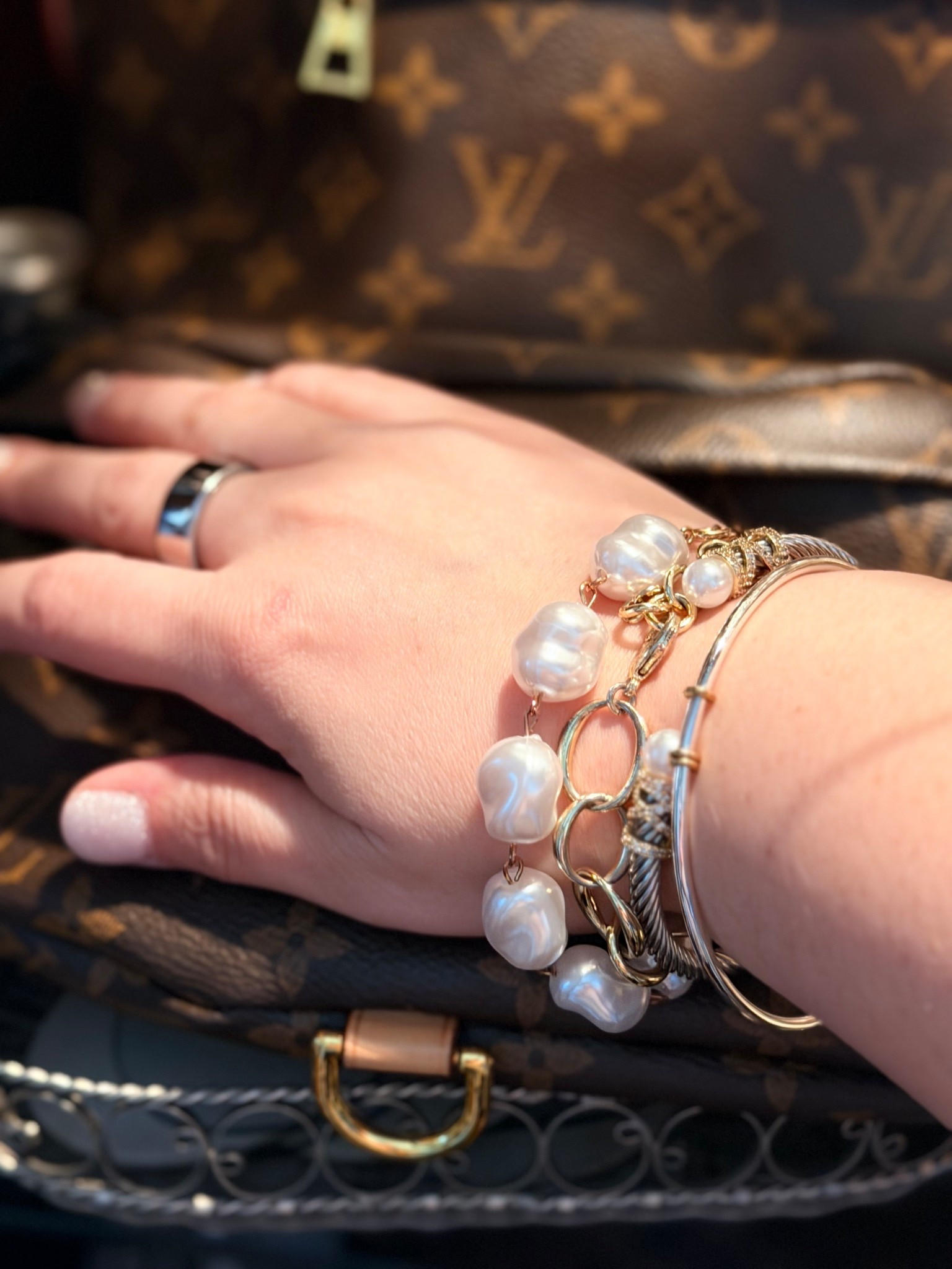 Today’s arm candy for church 

Pearl bracelet is from SAEGE
gold bracelet is from: Bayou with Love

#LTKSeasonal #LTKMidsize #LTKootd