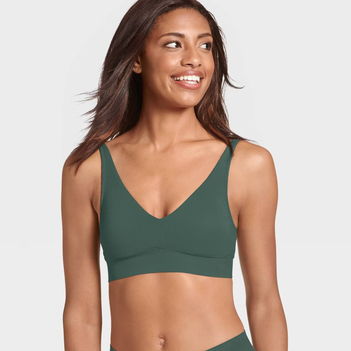Jockey Generation™ Women's Recycled Seamfree Ribbed Plunge Bralette | Target