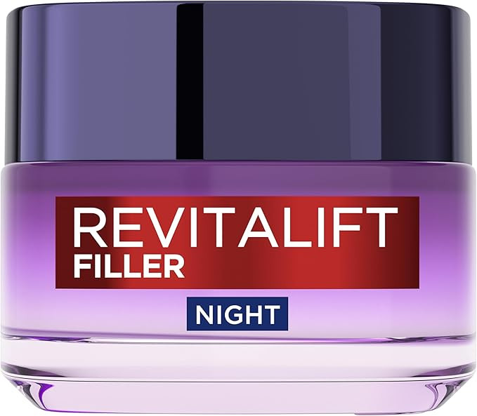 L’Oréal Paris Revitalift Filler Replumping Anti-Ageing Night Cream, Smooth Wrinkles, Moisturis... | Amazon (UK)