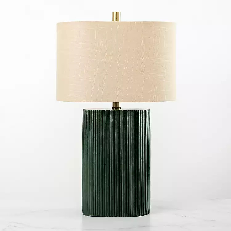 Brooks Green Ribbed Table Lamp | Kirkland's Home