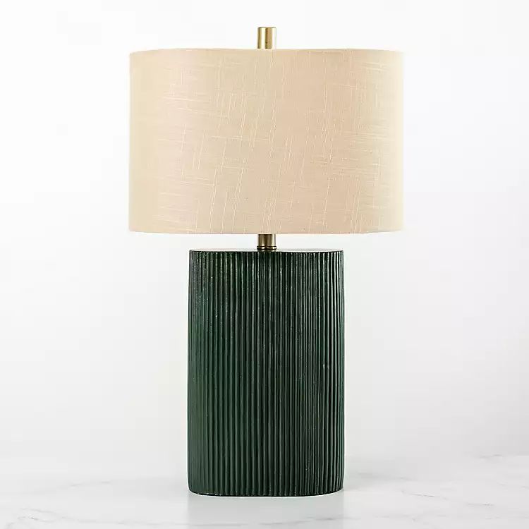 New! Brooks Green Ribbed Table Lamp | Kirkland's Home