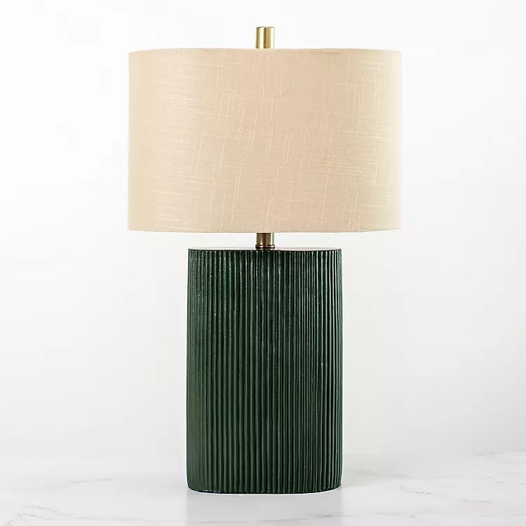 Brooks Green Ribbed Table Lamp | Kirkland's Home