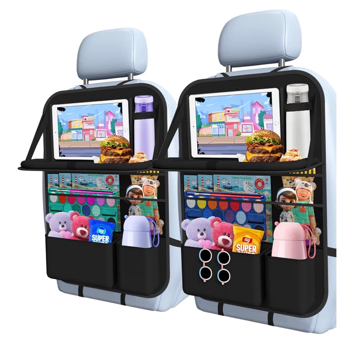 Car Backseat Organizer with table Tray, 9 Storage Pockets Backseat Car Organizer with Tablet Holder, Back seat Organizer for Kids Road Trip Essentials Travel (1Pack)


Car travel must have 

#LTKTravel