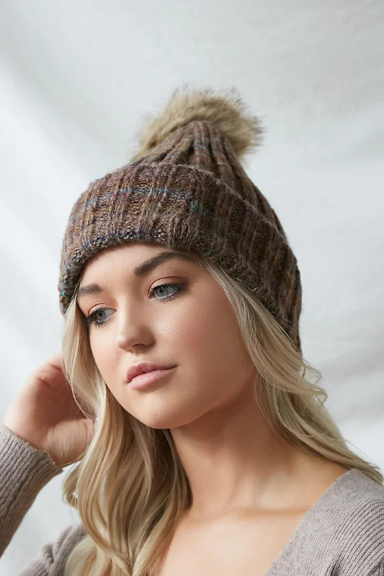 Staying Snuggly Brown Multi Pom Pom Beanie | Lulus (US)