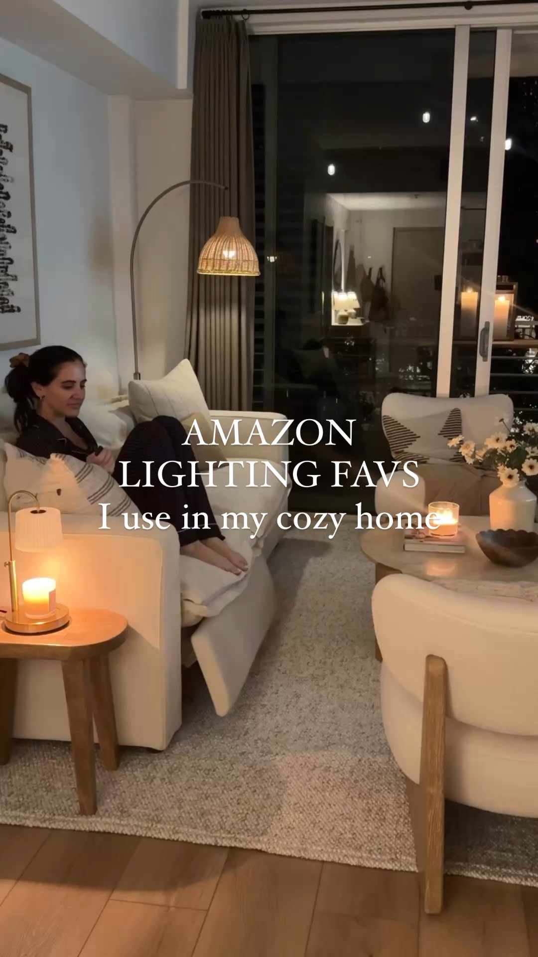 Amazon lighting favs I used in my cozy home are: 

These dimmable lightbulbs with One remote that controls 4 bulbs and adjusts the warmth and brightness of each. 

This fluted candle warmer with an adjustable neck to suit different size candles, 4 brightness levels and a 2,4 and 8 hour timer. 

These battery operated led taper candles, giving you the ambiance without the annoying wax drip or nerve wracking open flame. 

This rattan nightlight with dimmable brightness that automatically turn on and off at dusk and dawn. 

And these long burn extra large pillar candles, perfect for lanterns that come in a variety of colors and sizes. 

#LTKStyleTip #LTKHome