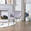 Guyou Modern Velvet Living Room Chair, Accent Chair with Metal Legs, Shell Upholstered Vanity Cha... | Amazon (US)