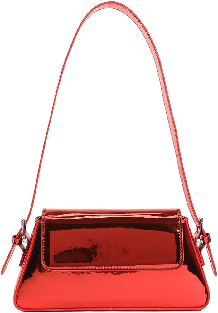 Motleader Metallic Evening Bag for Women Y2K Sliver Leather Shoulder Bags Sparkle Purse for Prom ... | Amazon (US)