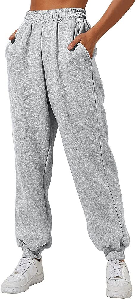 Yovela Womens High Waisted Baggy Sweatpants 2023 Fall Jogger Pants Y2k Trendy Lounge Trousers wit... | Amazon (US)