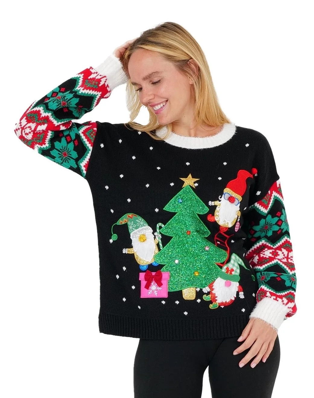 Jollidays Women's Gnomes Christmas Pullover Sweater, Sizes S-XXL | Walmart (US)