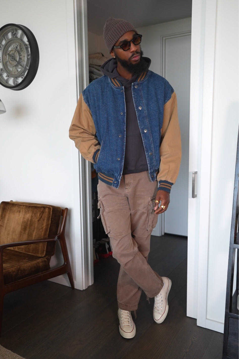 Relaxed fall outfit with an oversized denim jacket and cargo pants. Links to stop all items down below ⬇️!


#LTKmens