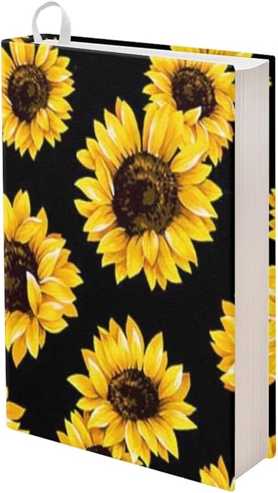 Black Sunflower Book Cover Hard Books Cover for Paperback, Flowers Floral Print Textbook Cover Bo... | Amazon (US)