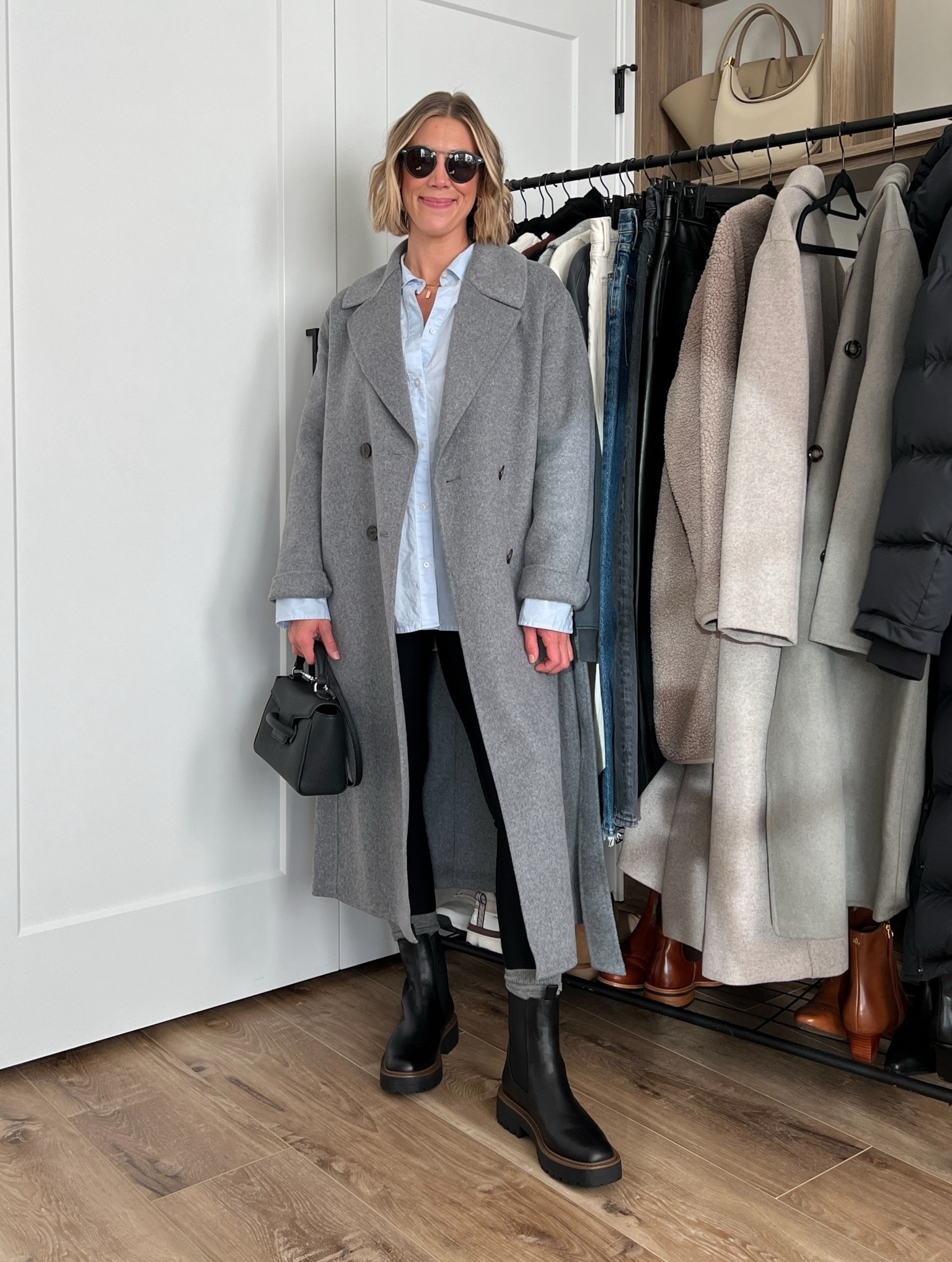 Wearing small leggings, medium button-up, small long wool coat, boots tts 

#LTKfindsunder50 #LTKsalealert #LTKCyberWeek