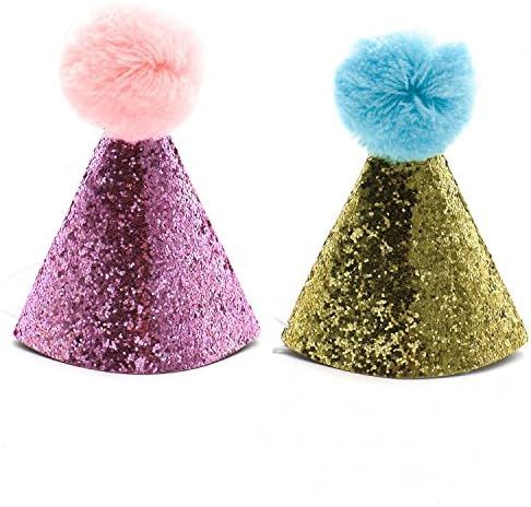 HUELE 2 pcs Dog Birthday Hat for Pets Party Cat kitten Headband hats Charms Grooming Accessories | Amazon (US)