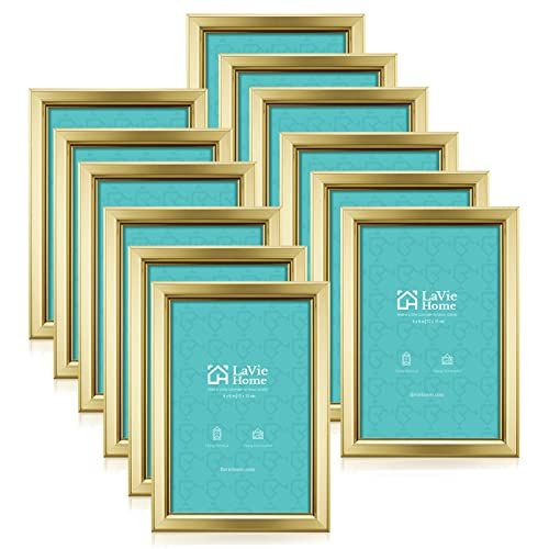 LaVie Home 5x7 Picture Frames (12 Pack, Gold) Simple Designed Photo Frame with High Definition Gl... | Amazon (US)