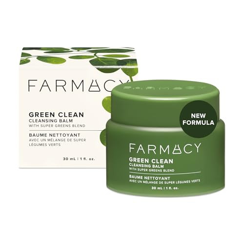 Farmacy Makeup Remover Cleansing Balm - Green Clean Waterproof Makeup Remover Balm + Oil Cleanser for Face - Gently Melts Make Up + SPF - Hydrates + Softens Skin with Super Greens + Papaya (30ml) | Amazon (US)