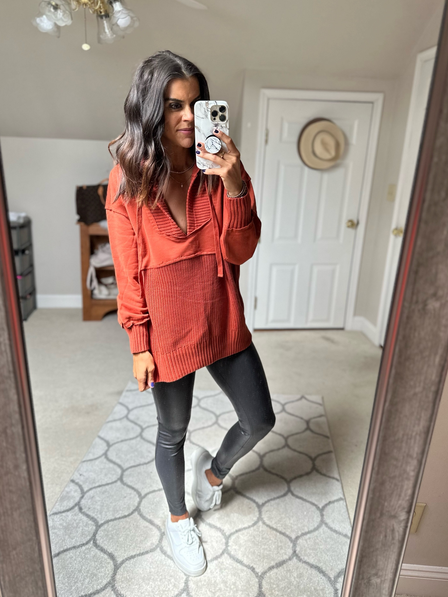 RUN!!! Walmart sweater and faux leather leggings restocked! Sized up to a M in sweater, size small (could size down) in leggings.
Sneakers Tts 

#LTKstyletip #LTKsalealert #LTKunder50