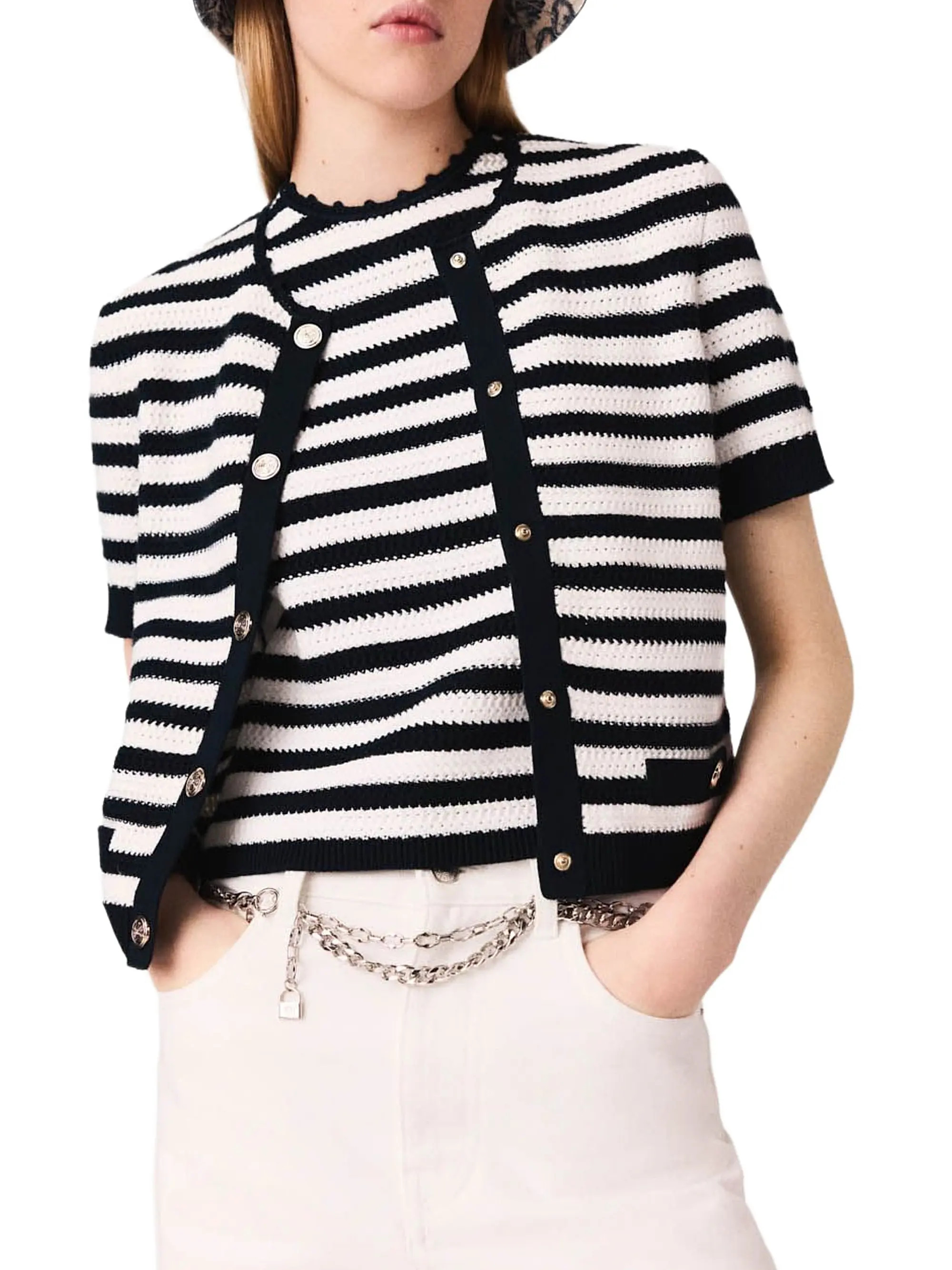 Crocheted Cropped Cardigan | Saks Fifth Avenue